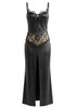 Lace Insert Maxi Dress Black