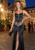 Lace Insert Maxi Dress Black