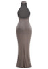 Halter Draped Maxi Dress Grey