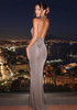 Halter Draped Maxi Dress Grey