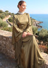Long Ruffle Sleeve Maxi Dress Olive Green