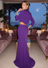 Long Sleeve Two Piece Maxi Dress Purple