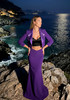 Long Sleeve Two Piece Maxi Dress Purple