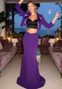 Long Sleeve Two Piece Maxi Dress Purple
