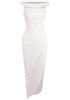 Bardot Draped Mesh Insert Maxi Dress White