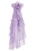Strapless Floral Ruffle Maxi Dress Lavender