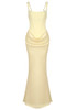 Draped Corset Maxi Dress Light Yellow