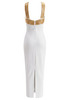 Embellished Maxi Dress White