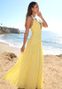 Halter Corset A Line Maxi Dress Yellow