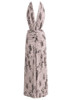 Floral Plunge V Neck Maxi Dress Pink