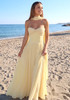 Strapless Scarf A Line Maxi Dress Yellow