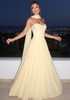 Strapless Scarf A Line Maxi Dress Yellow