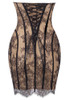 Strapless Lace Corset Dress Black Nude