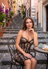 Strapless Lace Corset Dress Black Nude