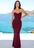 Strapless Bustier Maxi Dress Burgundy