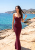 Strapless Bustier Maxi Dress Burgundy