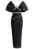 Bardot Crystal Bustier Maxi Dress Black
