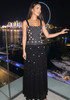 Crystal Embellished A Line Maxi Dress Black