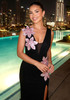 Floral Draped Maxi Dress Black