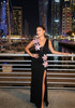 Floral Draped Maxi Dress Black