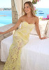 Strapless Sequin Lace Maxi Dress Ivory