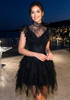 Lace Ruffle A Line Dress Black