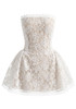 Strapless Scalloped Lace A Line Dress Black
