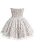 Strapless Scalloped Lace A Line Dress Black