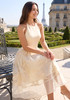 Halter Floral Ruffle Midi Dress Ivory