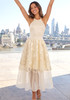 Halter Floral Ruffle Midi Dress Ivory