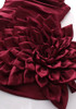 Strapless Floral Draped Dress Burgundy