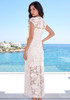 Floral Detail Crochet Maxi Dress White