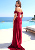 Bardot Structured Crystal Maxi Velvet Dress Red