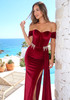 Bardot Structured Crystal Maxi Velvet Dress Red