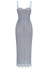Structured Lace Midi Dress Blue