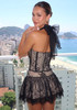Halter Lace Corset Two Piece Dress Black