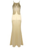 Halter Backless Maxi Dress Gold