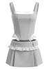 Ruffle Detail Corset Two Piece Dress Light Grey