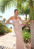 Strapless Sequin Pearl Corset Maxi Dress Nude Pink