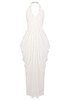 Halter Draped Maxi Dress White