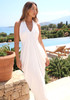 Halter Draped Maxi Dress White