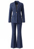 Long Sleeve Denim Suit Blue