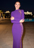 Long Sleeve Embellished Maxi Dress Purple