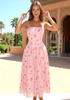 Floral A Line Maxi Dress Pink