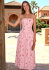 Floral A Line Maxi Dress Pink