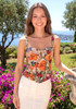 Floral Structured Bustier Top