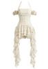 Halter Corset Ruffle Maxi Dress Ivory