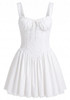 Lace Insert A Line Corset Dress White