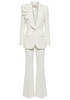 Long Sleeve Floral Detail Suit White