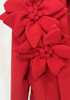 Long Sleeve Floral Detail Suit Red